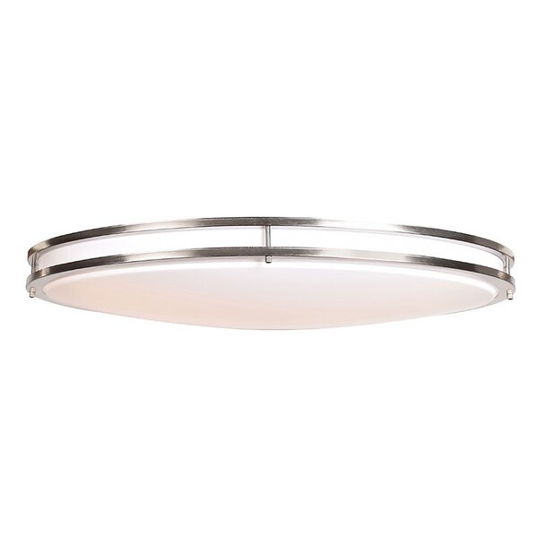 Solero Oval, LED Flush Mount, Brushed Steel Finish, Acrylic Lens Acrylic